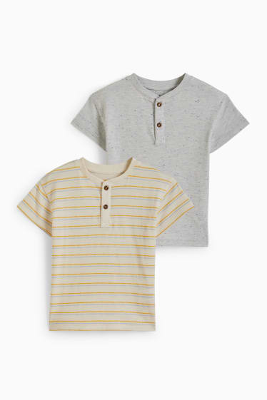 Dětské - Multipack 2 ks - tričko s krátkým rukávem - šedá-žíhaná