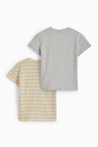 Dětské - Multipack 2 ks - tričko s krátkým rukávem - šedá-žíhaná