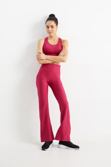 Femei - Colanți sport - efect modelator - 4 Way Stretch - roz închis