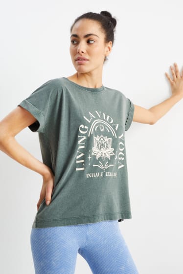 Dames - T-shirt - yoga - groen