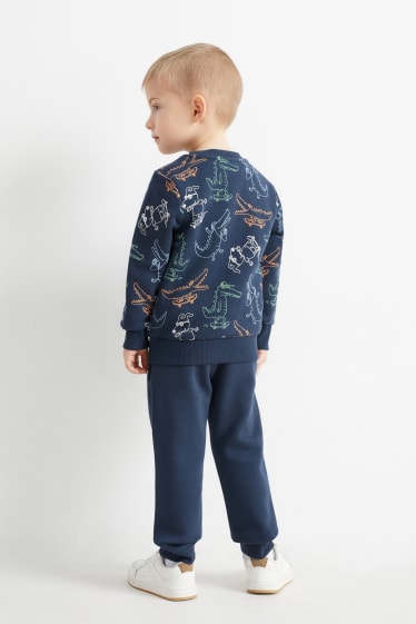 Dzieci - Krokodyl - komplet - bluza i spodnie dresowe - ciemnoniebieski