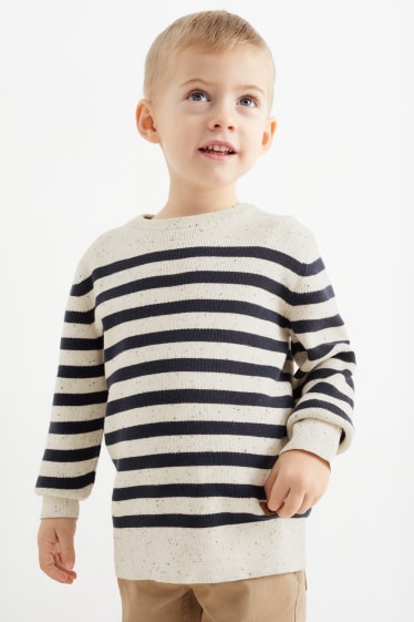 Children - Jumper - striped - beige-melange