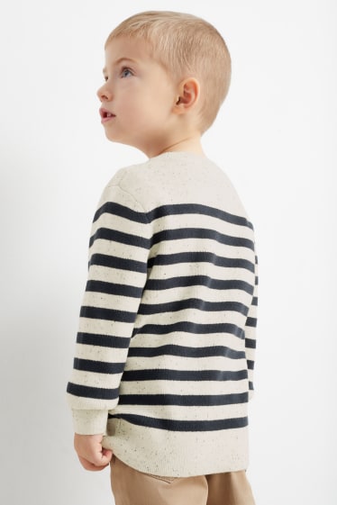 Children - Jumper - striped - beige-melange