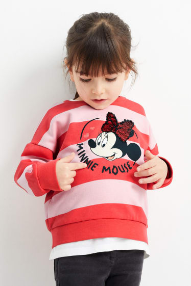 Dětské - Minnie Mouse - mikina - pruhovaná - červená
