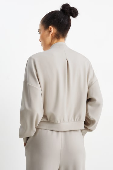 Kobiety - Krótka kurtka z linii basic - jasnoszary