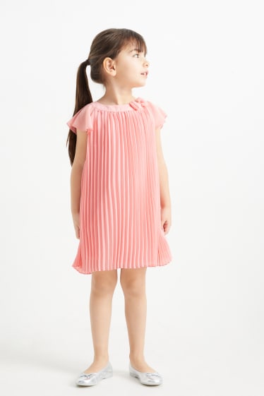 Kinderen - Plissé-jurk - roze