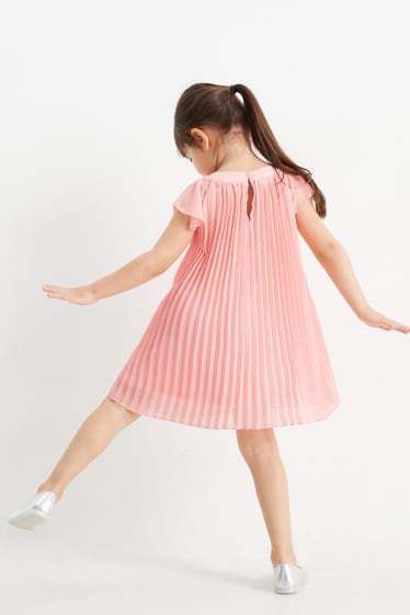 Kinder Mädchen - Plissee-Kleid - rosa