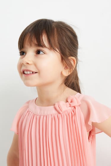 Kinder - Plissee-Kleid - rosa