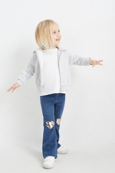 Dětské - Multipack 2 ks - motiv srdce a jednorožce - jegging jeans - džíny - modré