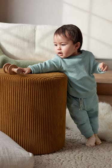 Baby: jongens - Set van 3 - babyjoggingbroek - crème wit