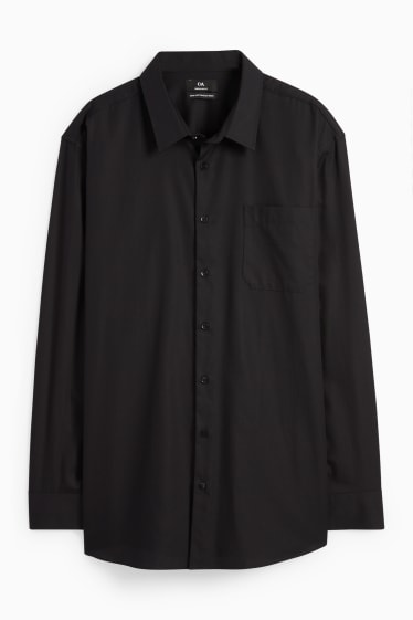 Heren - Overhemd - regular fit - gemakkelijk te strijken - zwart