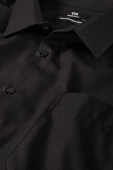 Herren - Hemd - Regular Fit - bügelleicht - schwarz
