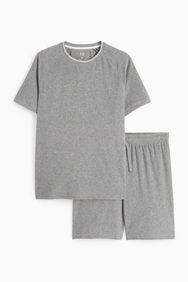 Hommes - Pyjashort de grossesse en éponge - gris chiné