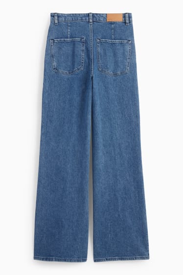 Femei - Wide leg jeans - talie înaltă - LYCRA® - denim-albastru