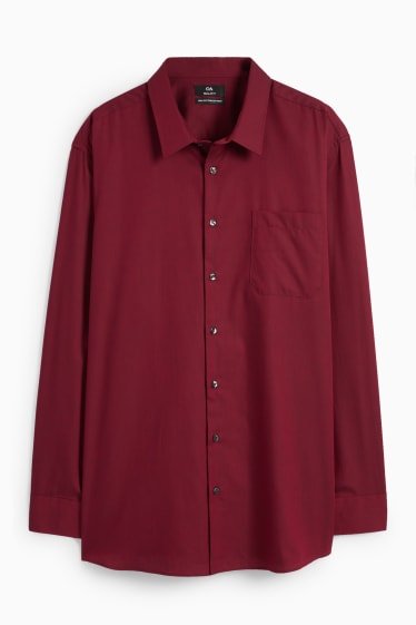 Hombre - Camisa - regular fit - de planchado fácil - rojo oscuro