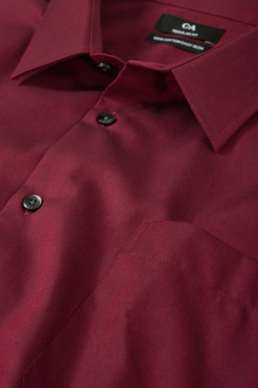 Uomo - Camicia - regular fit - facile da stirare - rosso scuro