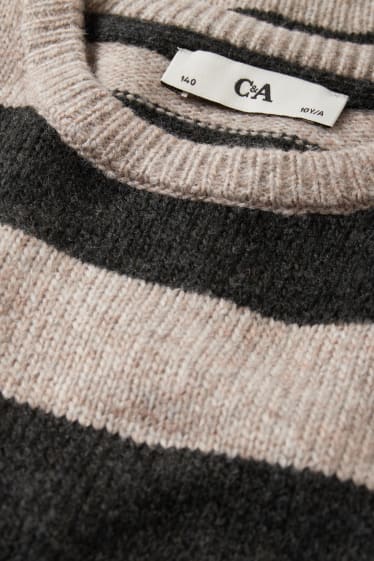 Kinderen: jongens - Trui - gestreept - beige