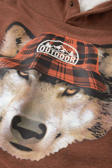 Kinderen: jongens - Wolf - hoodie - bruin