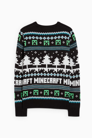 Kinderen: jongens - Minecraft - trui voor de kerst - zwart