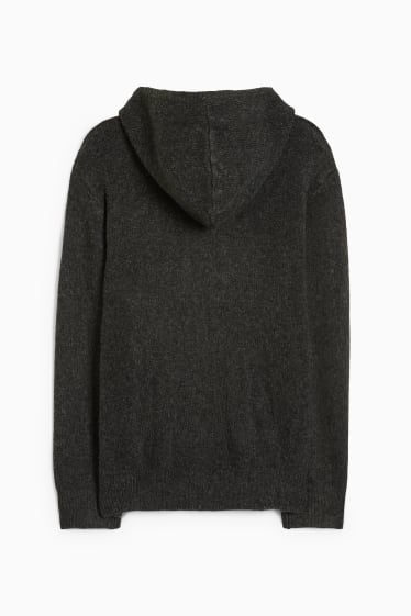 Enfants garçons - Pullover à capuche - gris foncé