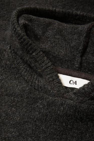 Enfants garçons - Pullover à capuche - gris foncé