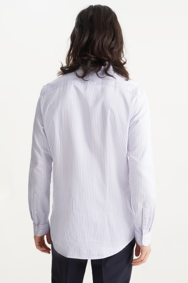 Herren - Businesshemd - Slim Fit - Cutaway - bügelleicht - gestreift - hellviolett