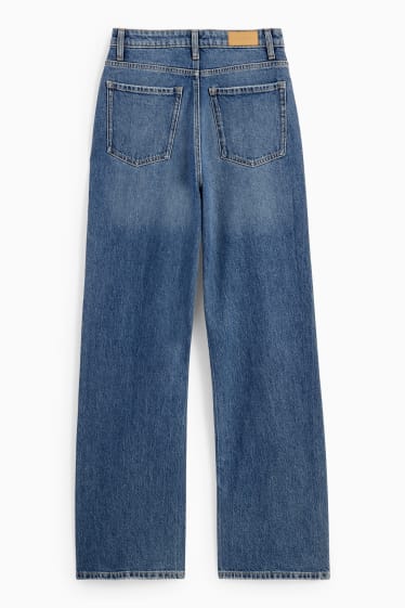 Women - Loose fit jeans - high waist - blue denim