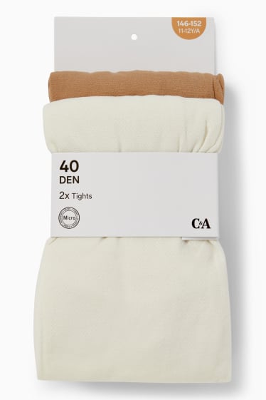 Children - Multipack of 2 - tights - 40 denier - beige