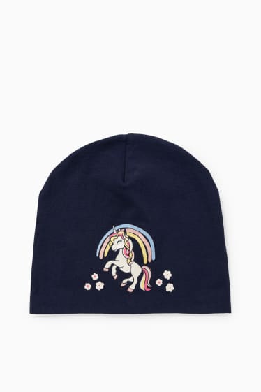 Enfants - Licorne - bonnet - bleu foncé