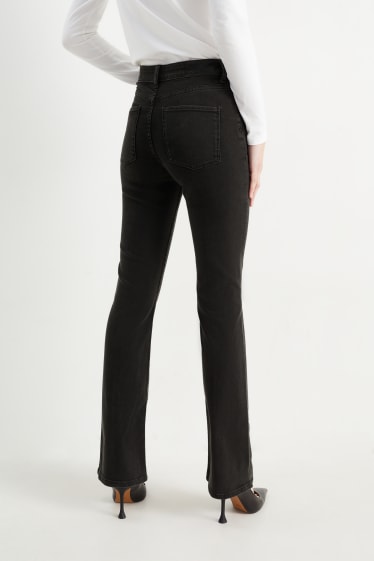 Damen - Bootcut Jeans - High Waist - dunkeljeansgrau