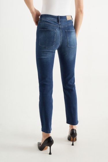 Kobiety - Straight jeans - wysoki stan - dżins-niebieski