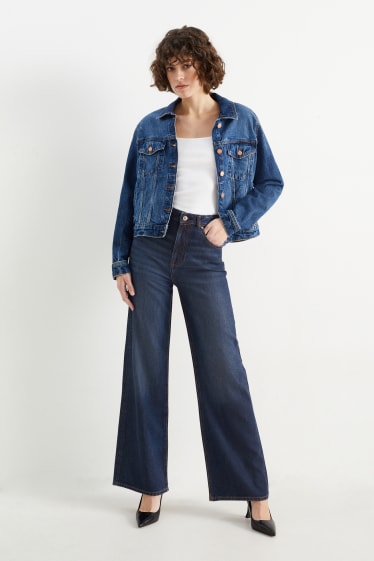 Dona - Wide leg jeans - high waist - texà blau