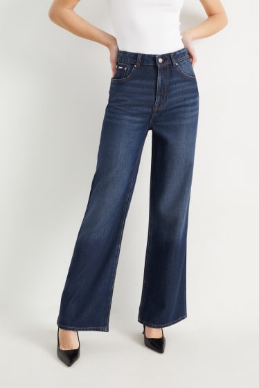 Mujer - Wide leg jeans - high waist - vaqueros - azul