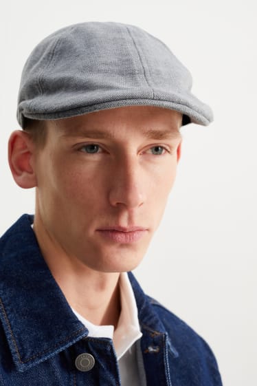 Heren - Flat cap - grijs-mix