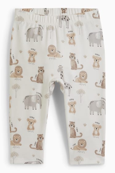 Babies - Multipack of 2 - wild animals - baby pyjamas - 4 piece - cremewhite