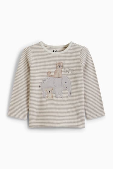 Neonati - Confezione da 2 - animali selvatici - pigiama per bebè - 4 pezzi - bianco crema