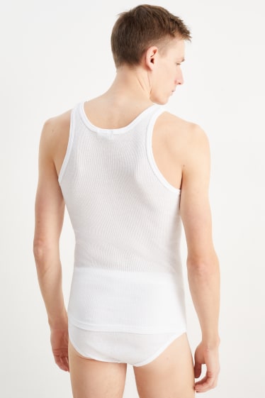 Men - Multipack of 5 - vest - double rib - white
