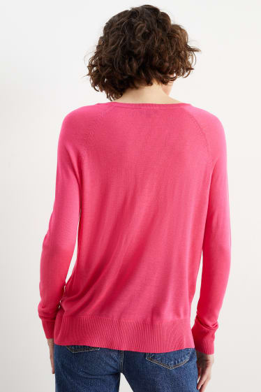 Femei - Pulover basic - roz