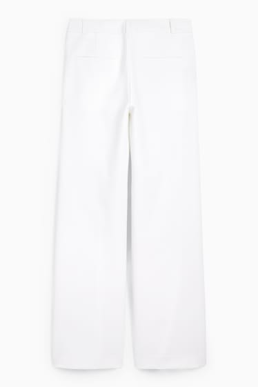 Mujer - Pantalón de oficina - high waist - wide leg - blanco