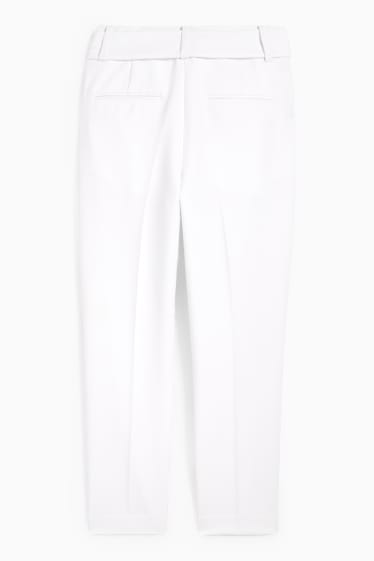 Femmes - Pantalon de bureau doté d'une ceinture - high waist - regular fit - blanc