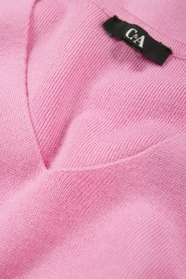 Women - Basic - V-neck jumper - pink