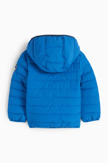 Dzieci - Pikowana kurtka z kapturem - nieprzemakalna - niebieski