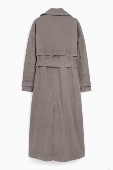 Women - CLOCKHOUSE - denim trench coat - dark gray