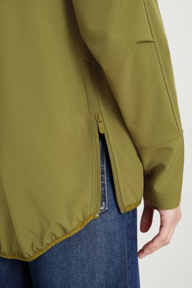 Women - Softshell jacket with hood - 4 Way Stretch - green