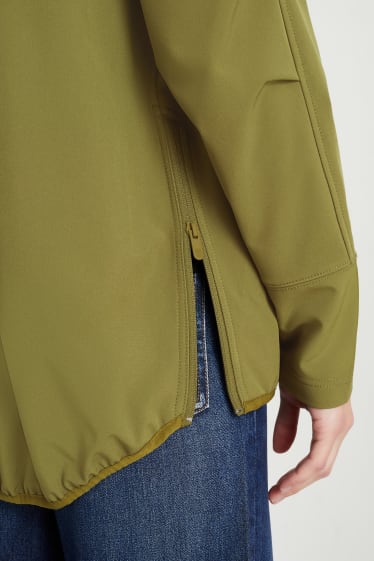 Damen - Softshelljacke mit Kapuze - 4 Way Stretch - grün