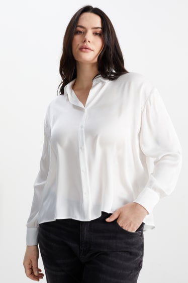 Donna - CLOCKHOUSE - blusa di raso - bianco