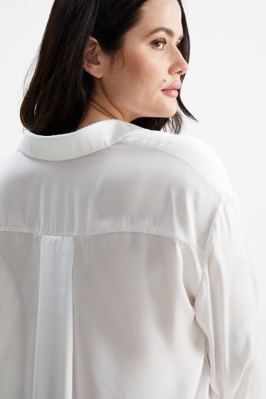 Mujer - CLOCKHOUSE - blusa de raso - blanco