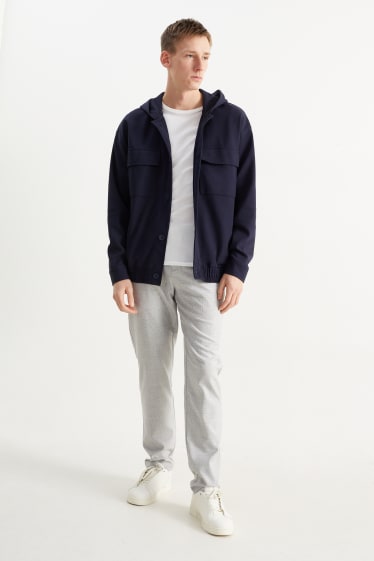 Men - Chinos - check - light gray-melange