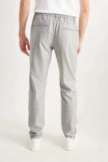 Uomo - Pantaloni chino - a quadretti - grigio chiaro melange