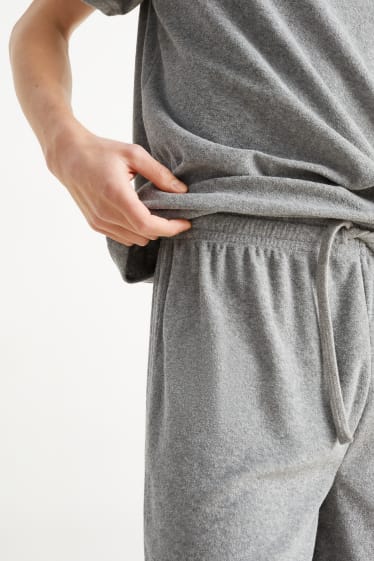 Men - Terry cloth short pyjamas - gray-melange